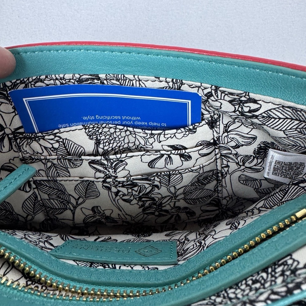 Vera Bradley Watermelon Slice Mini Saddle Bag Crossbody Leather Chain Purse - Picture 11 of 16